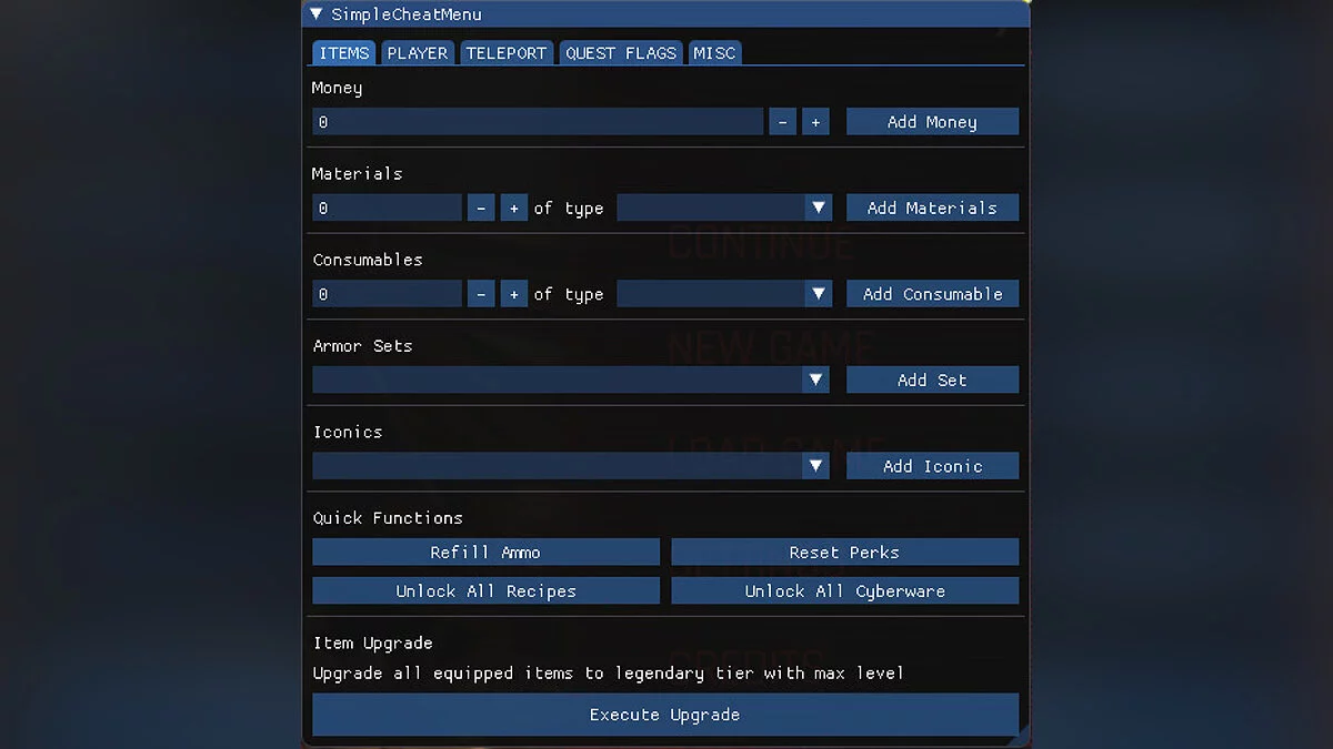 Cheat Mod (Simple Cheat Menu)