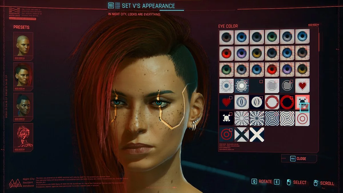 Cyberpunk 2077 — Texturas de ojos únicas